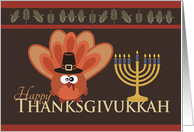 Happy Thanksgivukkah with Silly Turkey & Menorah card