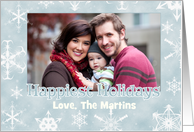 Happiest Holidays with Snowflake Frame Photo Card