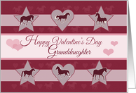 Horses Hearts and Stars Happy Valentines Day for Granddaughter card