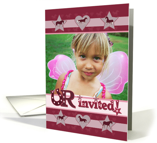 Horses Hearts and Stars Invitation Custom Photo card (1226592)