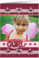 Horses Hearts and Stars Birthday Custom Photo card