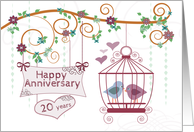 Happy 20 Year Anniversary Two Birds and Birdcage card