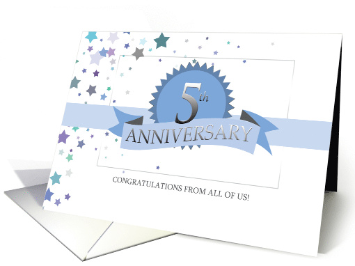 5th Business Employee Anniversary Ribbon Award Stars card (1236550)