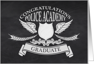 Congratulations Police Academy Graduate with Shield Chalkboard design card