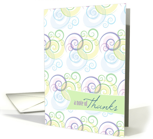 A Note of Thanks with Colored Swirls Pattern card (1237124)
