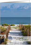 Retirement Announcement with Beach Walkway Scene card