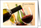 Wine Birthday- Wine Bottle and Wine Glass card