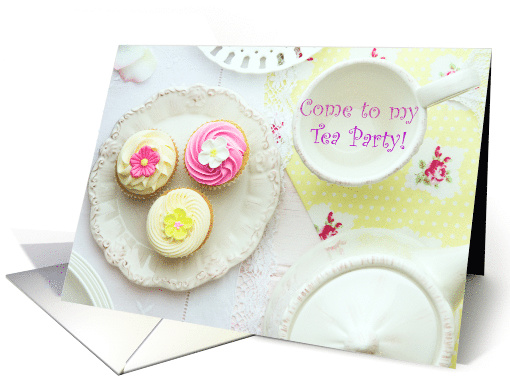 Tea Party Invitation- Cupcakes and Tea card (1244432)