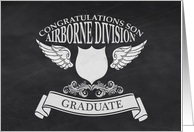 Congratulations Son Airborne Division Graduate with Chalkboard design card