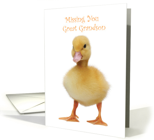 Missing You Great Grandson with Cute Duckling card (1251202)