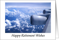 Retirement Wishes to Flight Attendant with Airplane Clouds Photo card