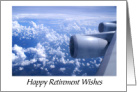 Retirement Wishes to Flight Attendant with Airplane Clouds Photo card