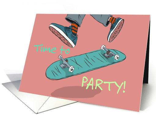 Retro Skateboard Flip Party Invitation card (1257270)