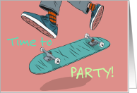 Retro Skateboard Flip Party Invitation card