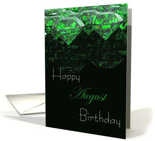 Happy August Birthday with Peridot Birthstone card (1258828)