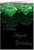 Happy August Birthday with Peridot Birthstone card