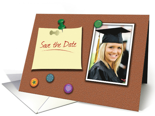 Save the Date Graduation Custom Photo Card Post it Note... (1284498)