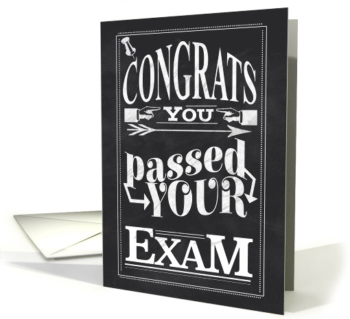 Congratulations on Passing Your Exam Chalkboard Design card (1295962)