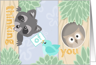 Thinking about you away at Summer Camp with Woodland Creatures card