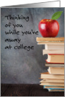 Thinking of you Away at College with Apple and Books card