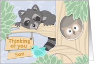 Thinking of you Son at Summer Camp with Woodland Creatures card