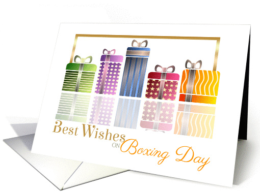 Best Wishes on Boxing Day- Colorful Gift Boxes/Presents card (1334596)