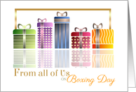 From all of us on Boxing Day- Colorful Gift Boxes/Presents card
