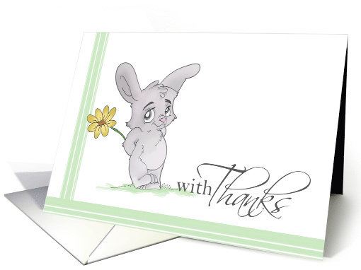 Cute Bunny with Flower Thank You card (1337750)