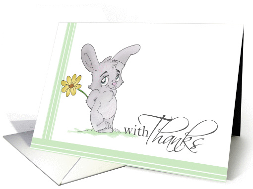 Thank you card- Cute Bunny with Flower card (1337880)