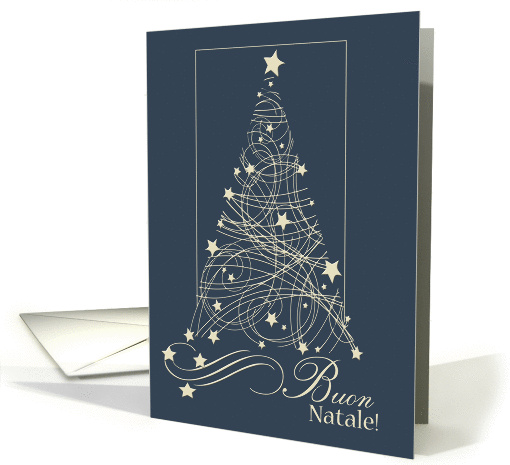 Buon Natale- Italian Merry Christmas- Swirled Tree card (1346502)