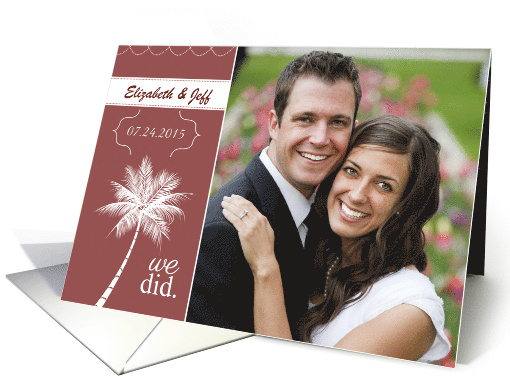 Just Married Announcement We Did Custom Name Date and Photo card