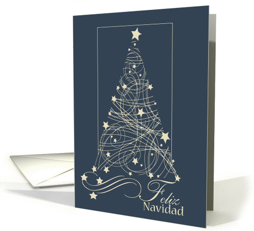 Feliz Navidad- Spanish Merry Christmas- Swirled Tree card (1346518)
