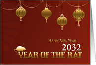 Chinese New Year of the Rat Chinese Lanterns card