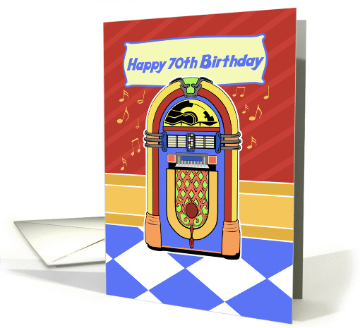 Colorful Jukebox- 70th Birthday card (1401208)