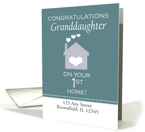 Congratulations Granddaughter on your 1st Home  Custom Address card