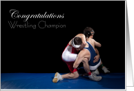 Congratulations Wrestling Champion card