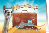 Vacation? Alpaca my bags! Bon Voyage card