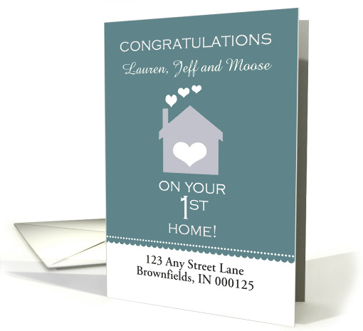 Congratulations on your 1st Home Custom name and address card