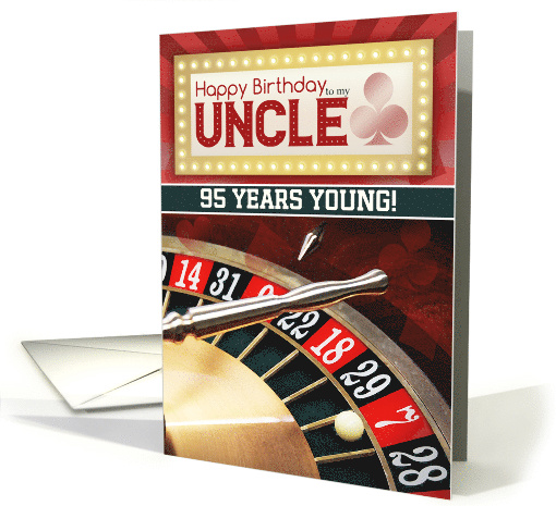Casino Themed Happy Birthday to Uncle Custom Age or name card