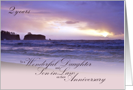 Happy 2nd Anniversary to a Wonderful Daughter and Son in Law Beach card