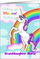 Unicorn and Rainbows Wishing you a Magical Birthday Custom Relation card