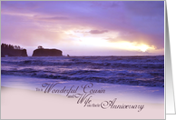 To a Wonderful Cousin and Wife on their Anniversary with Beach card