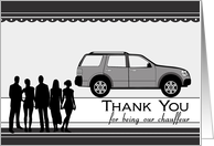 Thank You for Being our Chauffeur with Group Sports Utility Vehicle card