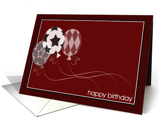Happy Birthday to Employee with Three Balloons Deep Red... (1746550)
