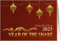 Happy New Year 2025 Year of the Snake Custom Text card