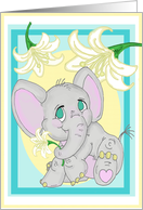 Elephant and Lily Card