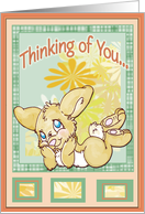 Cute Bunny-Thinking of You Card