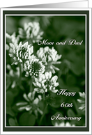 60th Anniversary Mom and Dad with Clover Blossoms card
