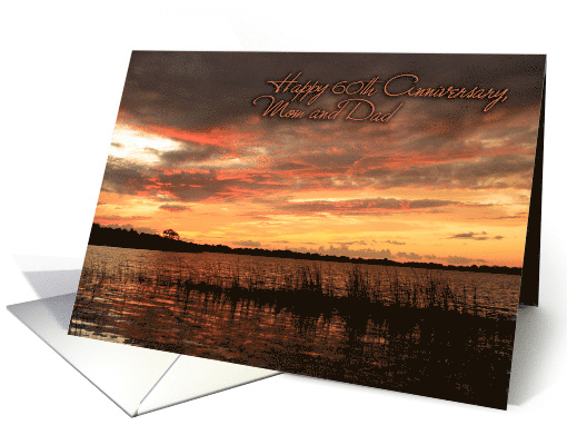 60th Anniversary Mom and Dad with Sunset Photo card (414415)