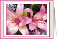 Pink Lilies-Happy Birthday for Great Aunt card